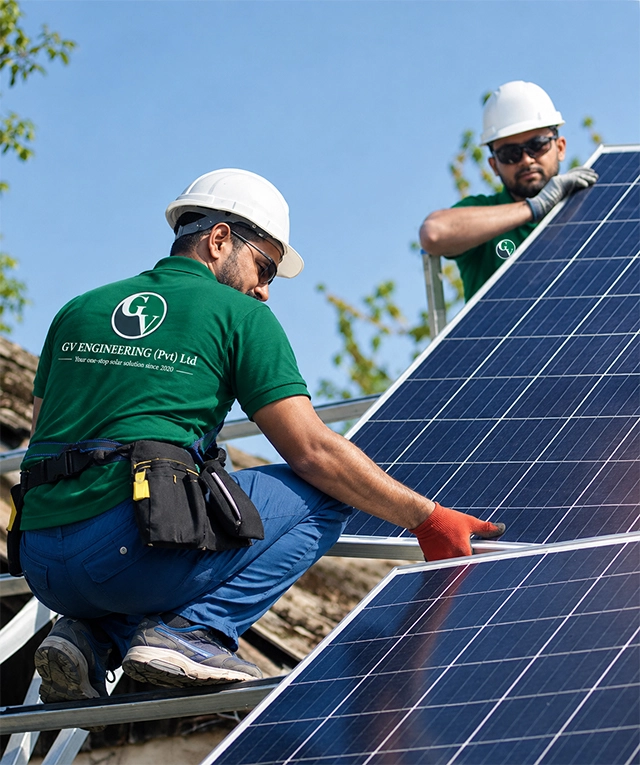 Modern residential solar panel installation in Islamabad by Green Vision Engineering